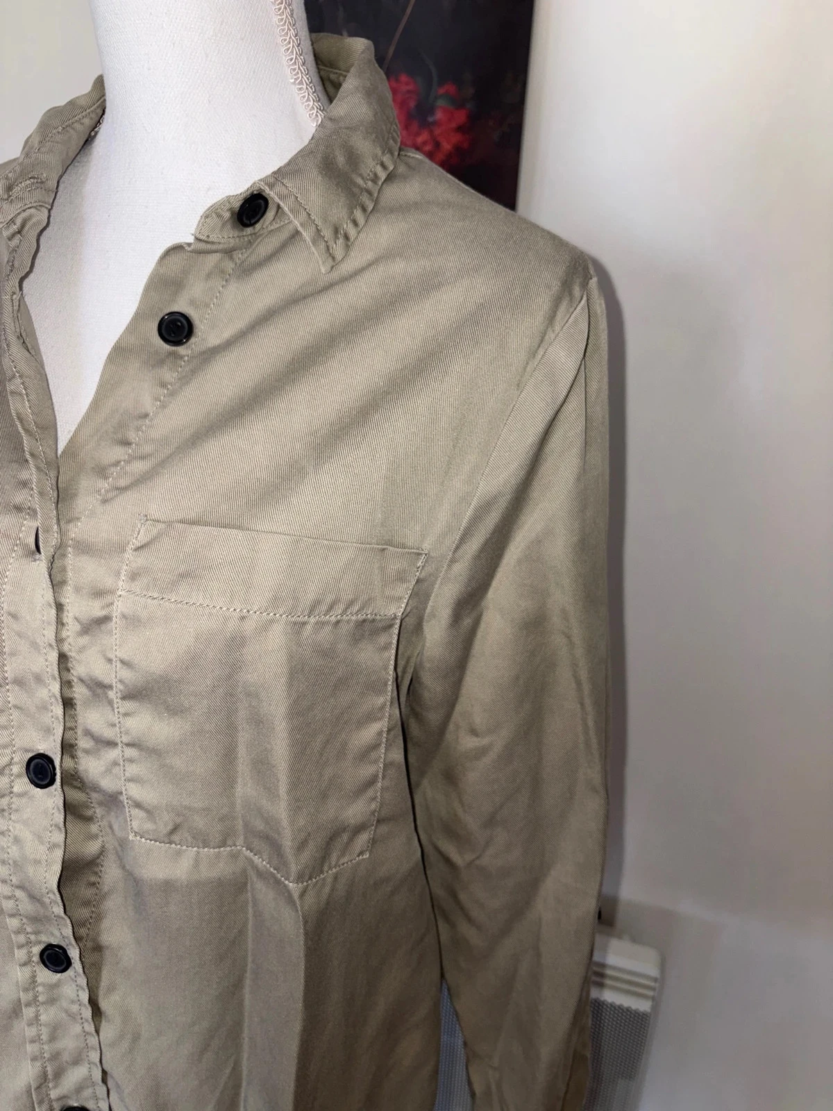 Primark khaki long-sleeve shirt size M / 38 – photo 2